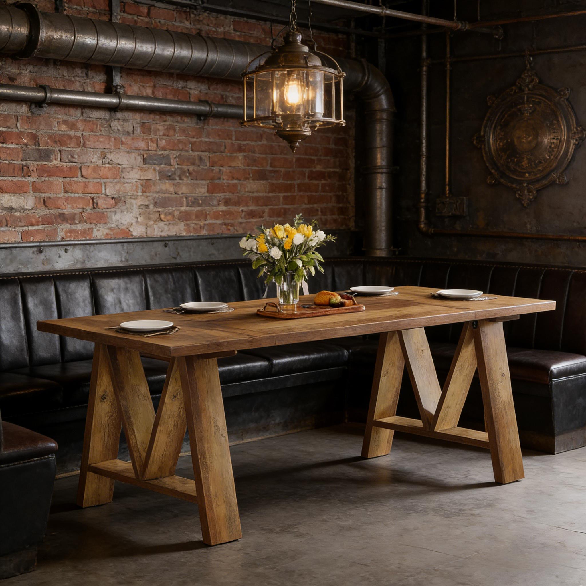 Dining Table, Rectangular Wooden Kitchen Table For 4-6_voghion.com